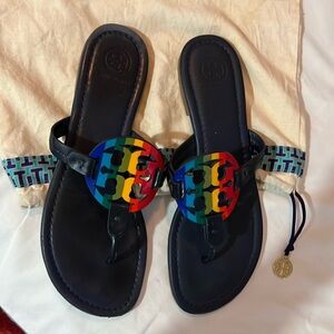 Tori Burch Miller Rainbow sandal. Size 8